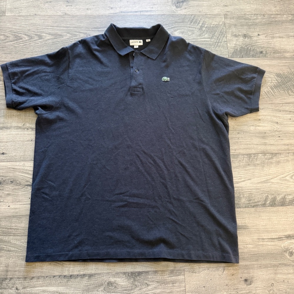 Lacoste Men's Croc Pique Cotton Polo Shirt Navy Blue 2XLT Big & Tall PH224L